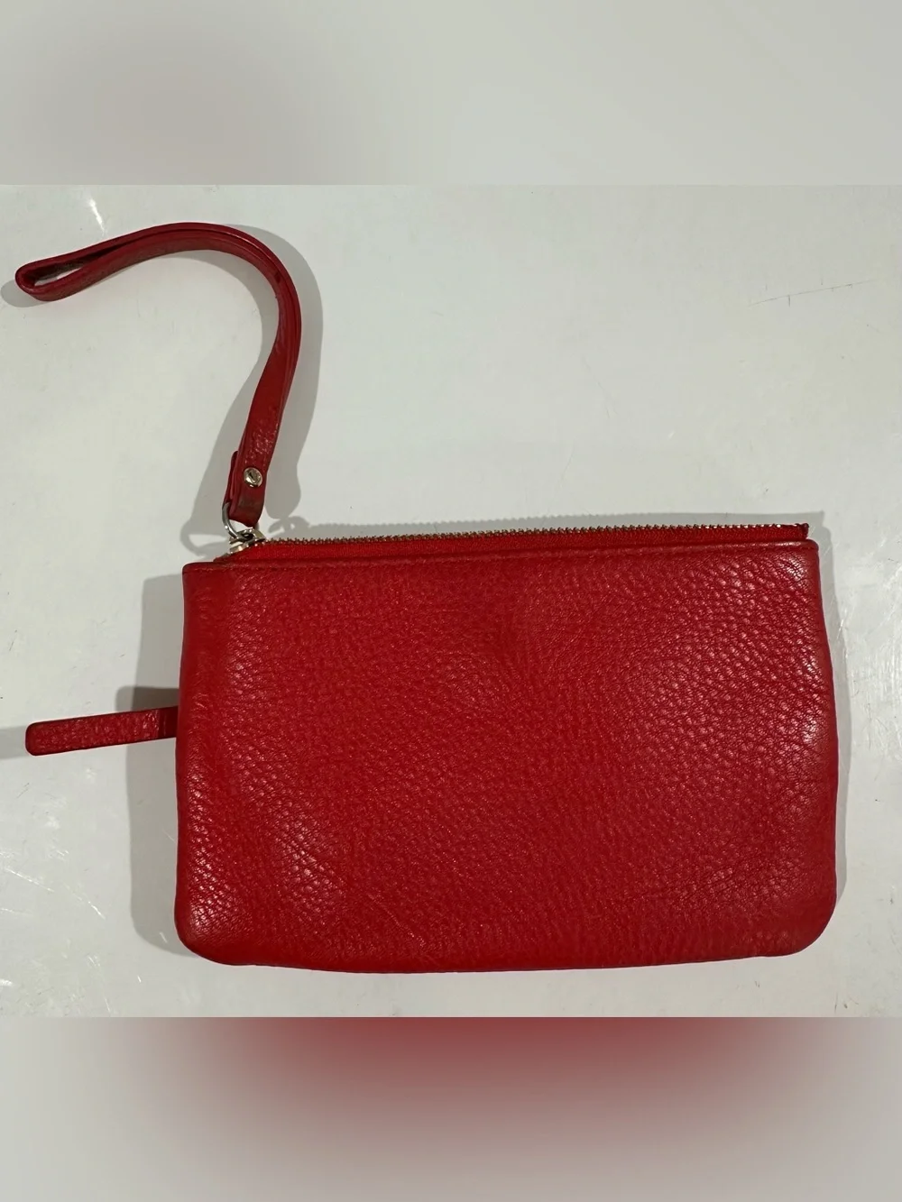 kate spade Red Leather Zip Wristlet with Gold Hardware